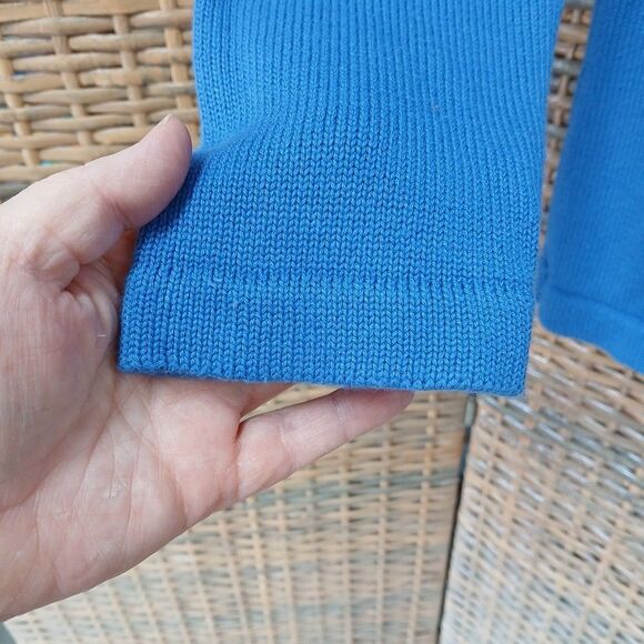 Designers Originals Sweater Medium Blue Drawstring V Neck Long Sleeve Cozy Comfy - Picture 6 of 9